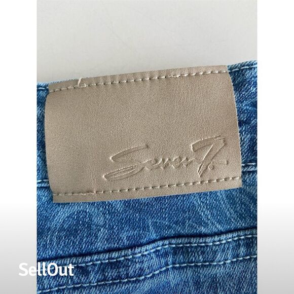 Seven7 Women's Paisley Print Denim Mini Skirt Blue Size 8 - Picture 3 of 4